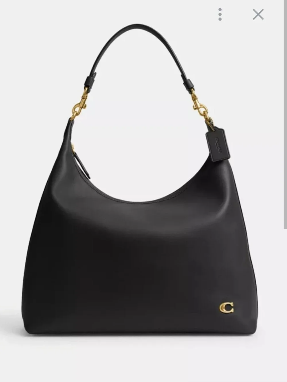 Coach Juliette 38 Black Leather Bag with Gold Hardware